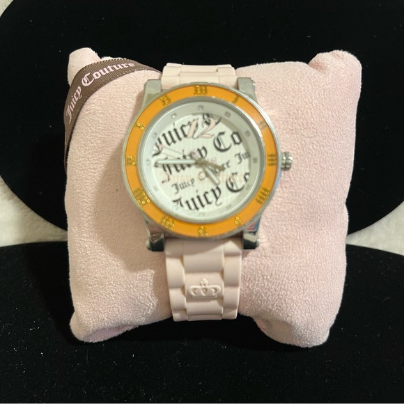 Juicy Couture Watch pale pink silicone band gently used main image 6